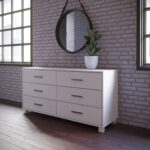 Modern Farmhouse Solid Wood 6 Drawer Double Dresser in White Finish - Image 3