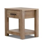 Farmhouse Traditional Rustic Pine Wood 1-Drawer Nightstand Bedside Table - Image 3