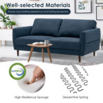 72 Inch Small Fabric Loveseat Sofa Couch with with Solid Frame - Image 8