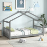 Twin Size Wooden House Bed with Roof - Image 2
