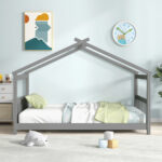 Twin Size Wooden House Bed with Roof - Image 3