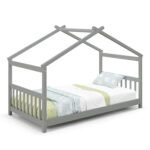 Twin Size Wooden House Bed with Roof - Image 4