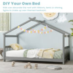 Twin Size Wooden House Bed with Roof - Image 11