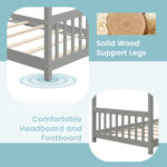 Twin Size Wooden House Bed with Roof - Image 10