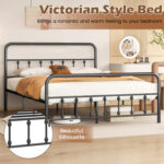 Bed Frame with Headboard and Under Bed Storage Black - Image 10