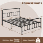 Bed Frame with Headboard and Under Bed Storage Black - Image 4