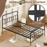 Bed Frame with Headboard and Under Bed Storage Black - Image 7