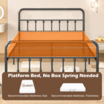 Bed Frame with Headboard and Under Bed Storage Black - Image 6