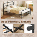 Bed Frame with Headboard and Under Bed Storage Black - Image 9