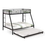 Twin Over Full Bunk Bed Frame with Trundle for Guest Room - Image 4