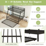 Twin Over Full Bunk Bed Frame with Trundle for Guest Room - Image 10