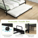 Twin Over Full Bunk Bed Frame with Trundle for Guest Room - Image 8