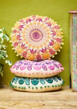 Round Embroidered Mandala Cushion - Image 4