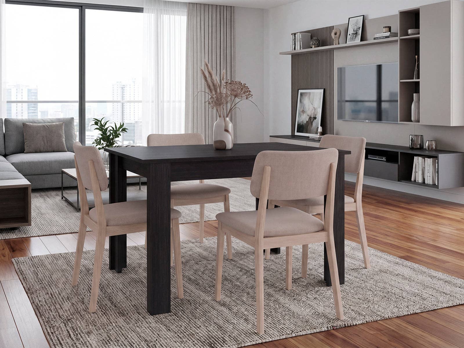 Aston Luna Rectangular Dining Table. Modern Dining Table for Kitchen and Dining Room