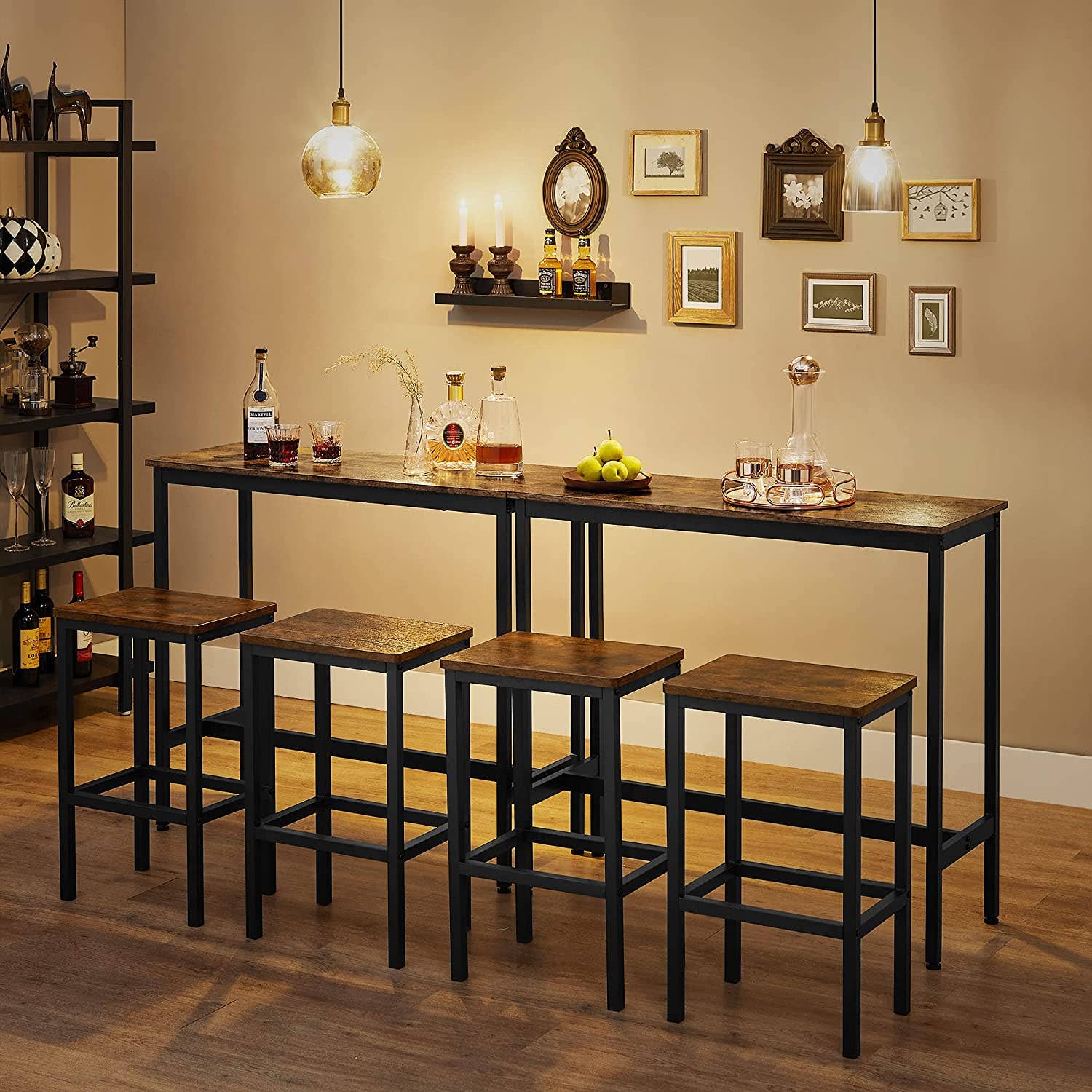 Industrial Brown Dining Table Set-