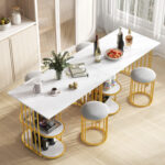 Rectangular Dining Table for 2 with 2-tier Storage Shelf for Small Space Dining Room - Image 3