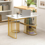 Rectangular Dining Table for 2 with 2-tier Storage Shelf for Small Space Dining Room - Image 6