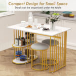 Rectangular Dining Table for 2 with 2-tier Storage Shelf for Small Space Dining Room - Image 7
