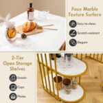 Rectangular Dining Table for 2 with 2-tier Storage Shelf for Small Space Dining Room - Image 8