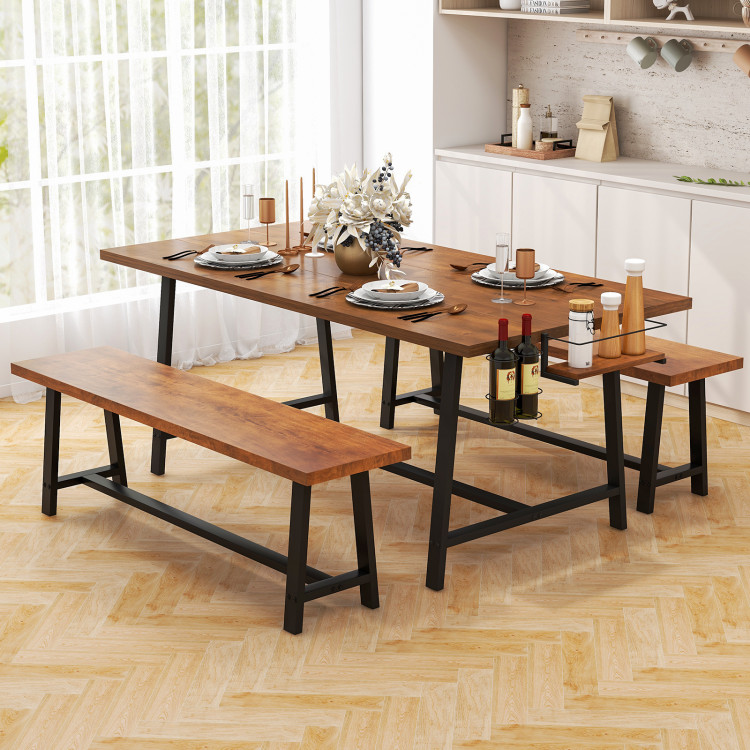 dining_table_set_for_5-7-1.jpg Dining Table Set for 5-7 with 2-Bottle Wine Rack and Condiment Holder - Image 1