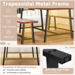 Dining Table Set for 5-7 with 2-Bottle Wine Rack and Condiment Holder - Image 6