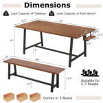 Dining Table Set for 5-7 with 2-Bottle Wine Rack and Condiment Holder - Image 4