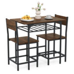 Dining Table Set with Metal Frame and Storage Rack - Image 4