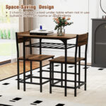 Dining Table Set with Metal Frame and Storage Rack - Image 8