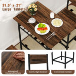 Dining Table Set with Metal Frame and Storage Rack - Image 7