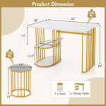 Rectangular Dining Table for 2 with 2-tier Storage Shelf for Small Space Dining Room - Image 5