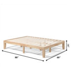 14 Inch Queen Size Rubber Wood Platform Bed Frame with Wood Slat Support - Image 5