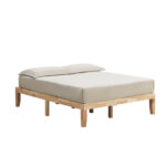 14 Inch Queen Size Rubber Wood Platform Bed Frame with Wood Slat Support - Image 4