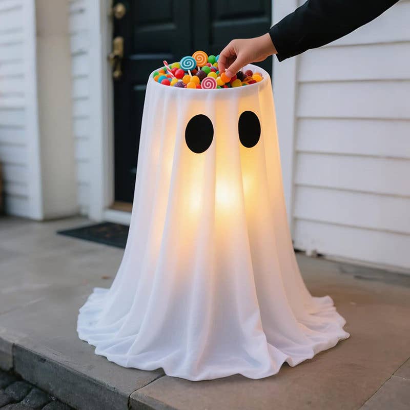 Halloween Ghost Decor Candy Bowl Outdoor Yard Table Props
