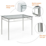 5 Pieces Dining Set Glass Table and 4 Chairs - Image 11