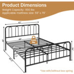 Full/Queen/King Size Metal Bed Frame with Headboard and Footboard - Image 4