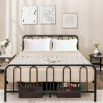 Full/Queen/King Size Metal Bed Frame with Headboard and Footboard - Image 2