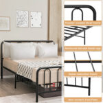 Full/Queen/King Size Metal Bed Frame with Headboard and Footboard - Image 7