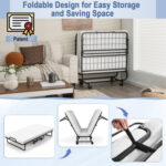 Twin Size Metal Folding Bed with Memory Foam Mattress - Image 8