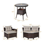 4 Pieces Outdoor Cushioned Rattan Furniture Set - Image 5