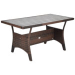 3 Pieces Hand-Woven Rattan Outdoor Sofa Set with Dining Table - Image 8