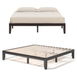 14 Inch King Size Rubber Wood Platform Bed Frame with Wood Slat Support - Image 4