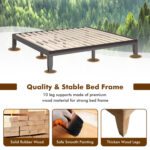14 Inch King Size Rubber Wood Platform Bed Frame with Wood Slat Support - Image 8