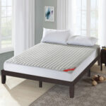 14 Inch King Size Rubber Wood Platform Bed Frame with Wood Slat Support - Image 2