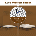 14 Inch King Size Rubber Wood Platform Bed Frame with Wood Slat Support - Image 11