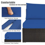 6 Pieces Outdoor Patio Rattan Sectional Sofa Set with Coffee Table - Image 5