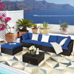 6 Pieces Outdoor Patio Rattan Sectional Sofa Set with Coffee Table - Image 2