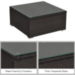 6 Pieces Outdoor Patio Rattan Sectional Sofa Set with Coffee Table - Image 11