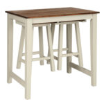 Counter Height Pub Table with 2 Saddle Bar Stools - Image 3