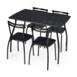 5 Pieces Dining Table Set with 4 Chairs and Backrests - Image 3