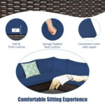 6 Pieces Rattan Patio Sectional Sofa Set with Cushions for 4-5 Person - Image 12
